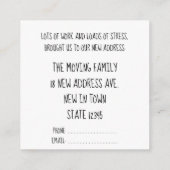 Handschrift Neue Adresskarte Begleitkarte (Rückseite)