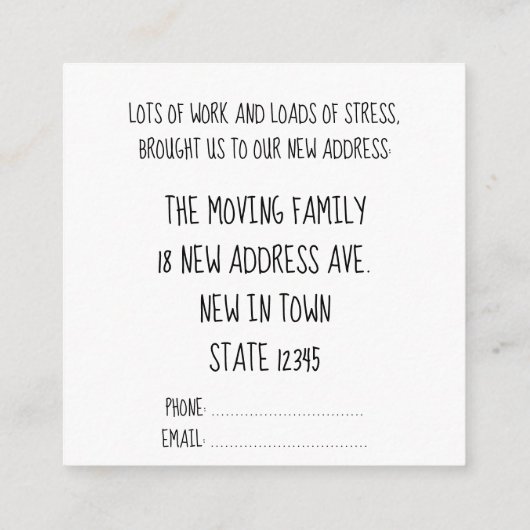 Handschrift Neue Weihnachtskarte Begleitkarte (Rückseite)