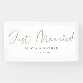 Handschrift nur verheiratet mit einem Herzenwagen Banner (Horizontal)