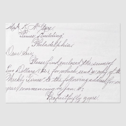 Handschrift-Overlay Seidenpapier (Vorderseite)