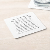 Handschrift Rechteckiger Pappuntersetzer (angewinkelt)