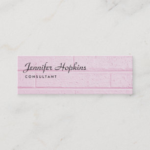 Handschrift Rosa Wand Moderne Schlanke Weibliche Mini Visitenkarte