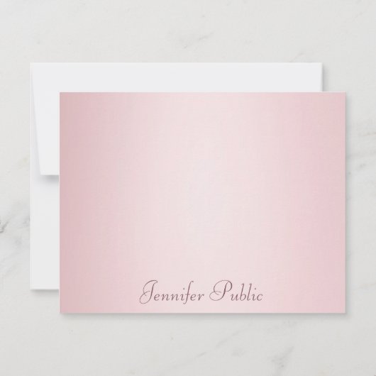 Handschrift Rose Gold Elegante Moderne Vorlage (Rückseite)