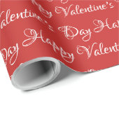 Handschrift rot-weiß Valentinstag Geschenkpapier (Rolleneckpunkt)