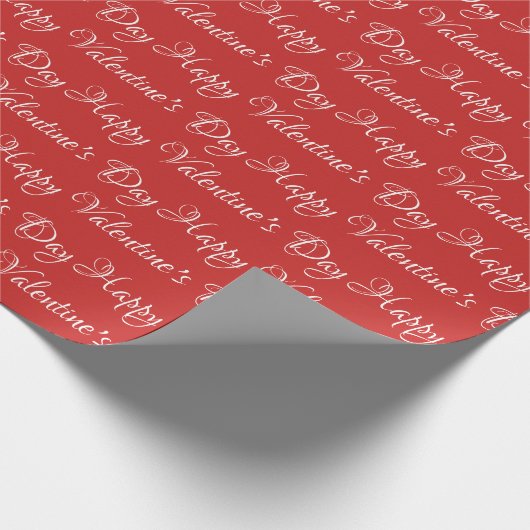 Handschrift rot-weiß Valentinstag Geschenkpapier (Ecke)