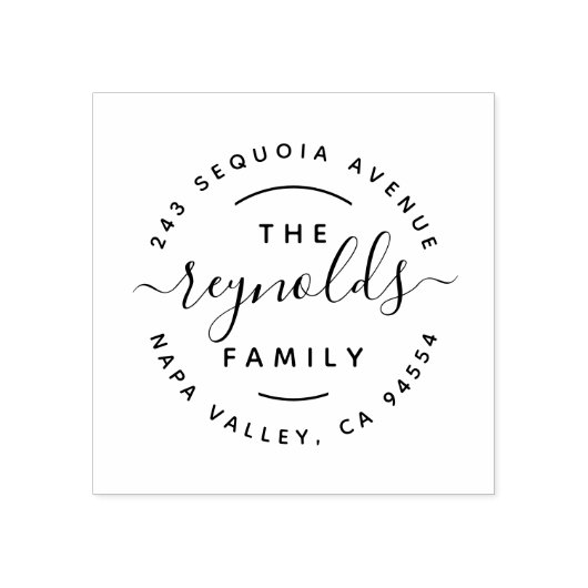 Handschrift | Rücksendeadresse von Familiennamen Gummistempel (Prägung)