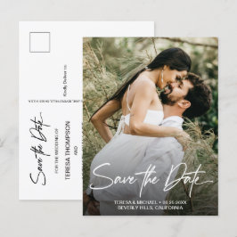 Handschrift Save the Date Benutzerdefiniertes Foto Ankündigungspostkarte