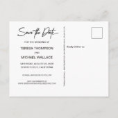 Handschrift Save the Date Benutzerdefiniertes Foto Ankündigungspostkarte (Rückseite)