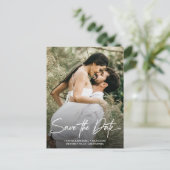 Handschrift Save the Date Benutzerdefiniertes Foto Ankündigungspostkarte (Stehend Vorderseite)