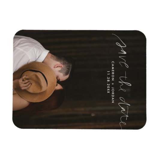 Handschrift Save the Date Flexi Magnet (Horizontal)