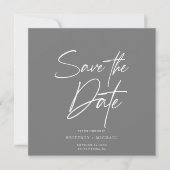 Handschrift Save the Date grau Einladung (Vorderseite)
