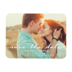Handschrift Save the Date Hochzeitsstift Foto Magnet