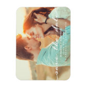 Handschrift Save the Date Hochzeitsstift Foto Magnet (Vertikal)