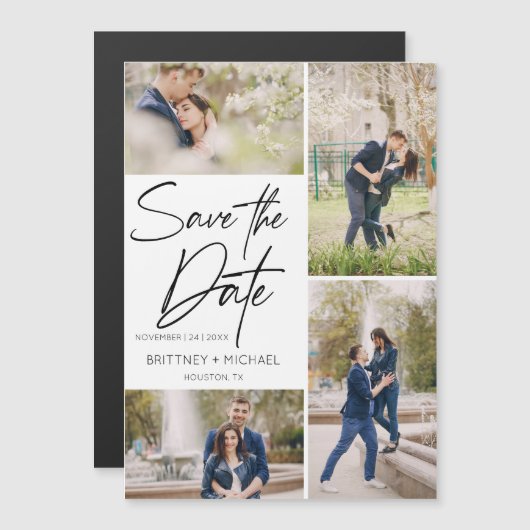 Handschrift Save the Date Magnetkarte (Vorne/Hinten)