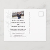 Handschrift Save the Date Modernes Foto Ankündigungspostkarte (Rückseite)