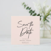 Handschrift Save the Date Rosa Einladung (Stehend Vorderseite)