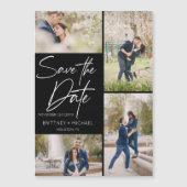 Handschrift Save the Date Schwarz Magnetkarte (Vorderseite)