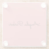 Handschrift Schlicht einfach rosa Beruflich modern Glasuntersetzer (Rückseite)