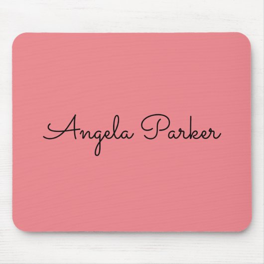 Handschrift Schlicht einfach rosa Beruflich modern Mousepad (Vorne)