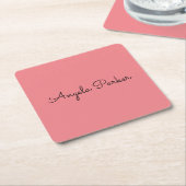 Handschrift Schlicht einfach rosa Beruflich modern Rechteckiger Pappuntersetzer (angewinkelt)