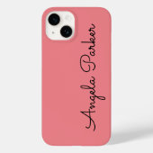 Handschrift Schlicht Einfach rosa Beruflicher Name Case-Mate iPhone Hülle (Rückseite)