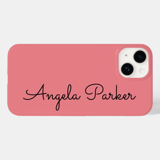 Handschrift Schlicht Einfach rosa Beruflicher Name Case-Mate iPhone Hülle (Rückseite (Horizontal))