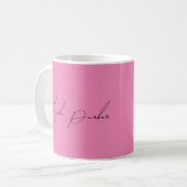 Handschrift Schlicht Einfach rosa Beruflicher Name Kaffeetasse (Vorderseite Links)