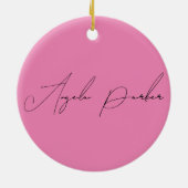 Handschrift Schlicht Einfach rosa Beruflicher Name Keramik Ornament (Hinten)