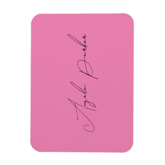Handschrift Schlicht Einfach rosa Beruflicher Name Magnet (Vertikal)