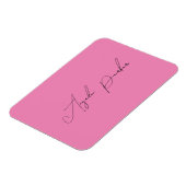 Handschrift Schlicht Einfach rosa Beruflicher Name Magnet (Linke Seite)