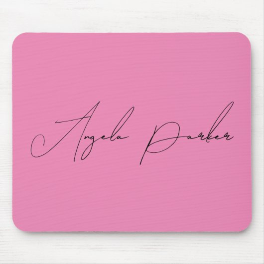 Handschrift Schlicht Einfach rosa Beruflicher Name Mousepad (Vorne)
