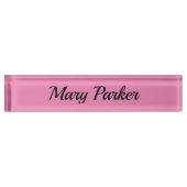 Handschrift Schlicht Einfach rosa Beruflicher Name Namensplakette (Vorderseite)