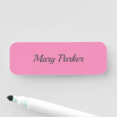 Handschrift Schlicht Einfach rosa Beruflicher Name Namensschild (Beispiel)