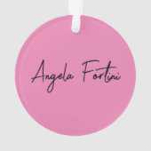 Handschrift Schlicht Einfach rosa Beruflicher Name Ornament (Rückseite)