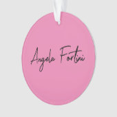 Handschrift Schlicht Einfach rosa Beruflicher Name Ornament (Vorderseite)