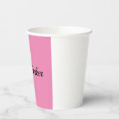 Handschrift Schlicht Einfach rosa Beruflicher Name Pappbecher (Links)