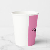Handschrift Schlicht Einfach rosa Beruflicher Name Pappbecher (Rechts)