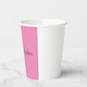 Handschrift Schlicht Einfach rosa Beruflicher Name Pappbecher (Links)