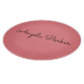 Handschrift Schlicht Einfach rosa Beruflicher Name Schneidebrett (Ecke)