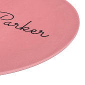 Handschrift Schlicht Einfach rosa Beruflicher Name Schneidebrett (Ecke)