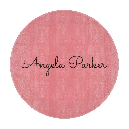 Handschrift Schlicht Einfach rosa Beruflicher Name Schneidebrett (Vorderseite)