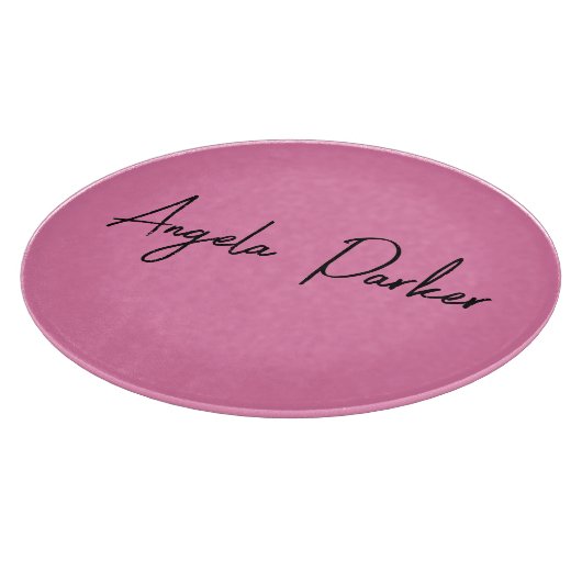 Handschrift Schlicht Einfach rosa Beruflicher Name Schneidebrett (Ecke)