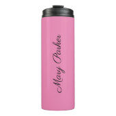 Handschrift Schlicht Einfach rosa Beruflicher Name Thermosbecher (Vorderseite)