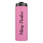 Handschrift Schlicht Einfach rosa Beruflicher Name Thermosbecher (Vorderseite)