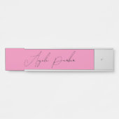 Handschrift Schlicht Einfach rosa Beruflicher Name Türschild (Vorderseite )