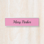 Handschrift Schlicht Einfach rosa Beruflicher Name Türschild (Vorderseite )