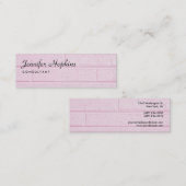 Handschrift Schlicht rosa Wand Moderne Slim Femini Mini Visitenkarte (Vorne/Hinten)
