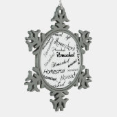 Handschrift Schneeflocken Zinn-Ornament (Links)