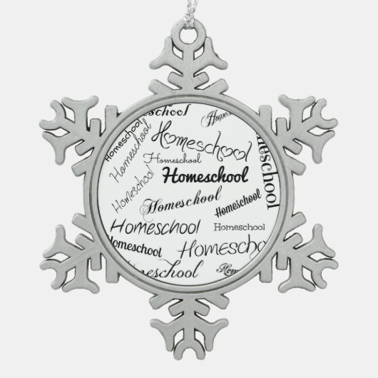 Handschrift Schneeflocken Zinn-Ornament (Vorderseite)