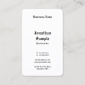 Handschrift Schwarz-weißes klassisches Retro Look Visitenkarte (Rückseite)